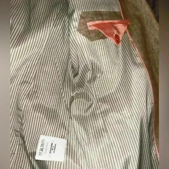 J. Crew Campbell Linen Blazer Size 00 tan nautical buttons - Picture 5 of 6